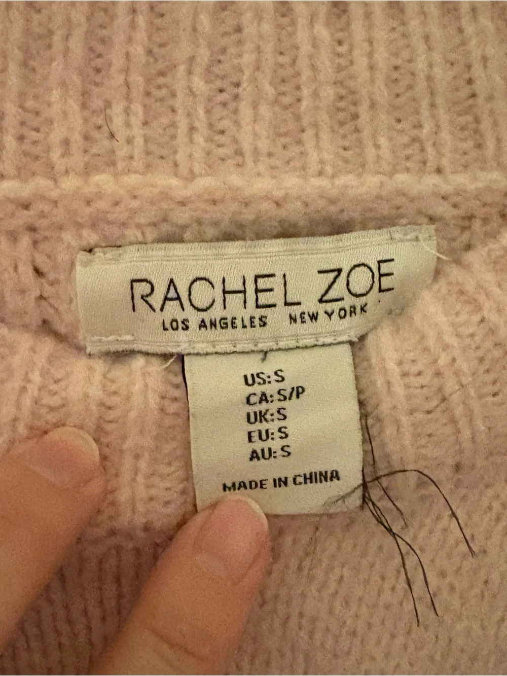 Rachel Zoe Women’s Cable Knit Crewneck Sweater Light Pink